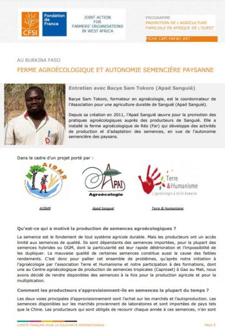 Au Burkina Faso : ferme agroécologique et autonomie semencière paysanne