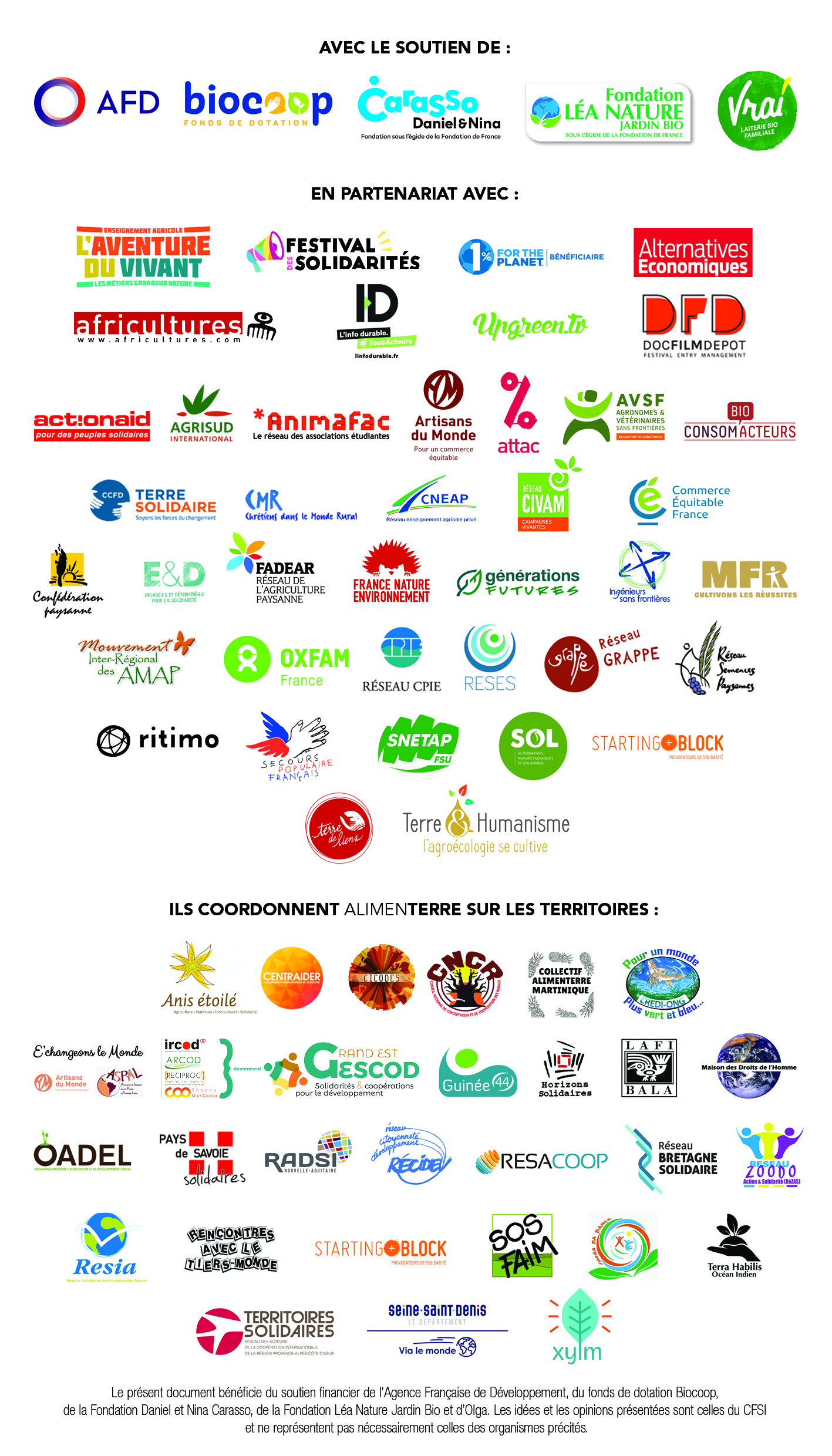 logos partenaires festival ALIMENTERRE