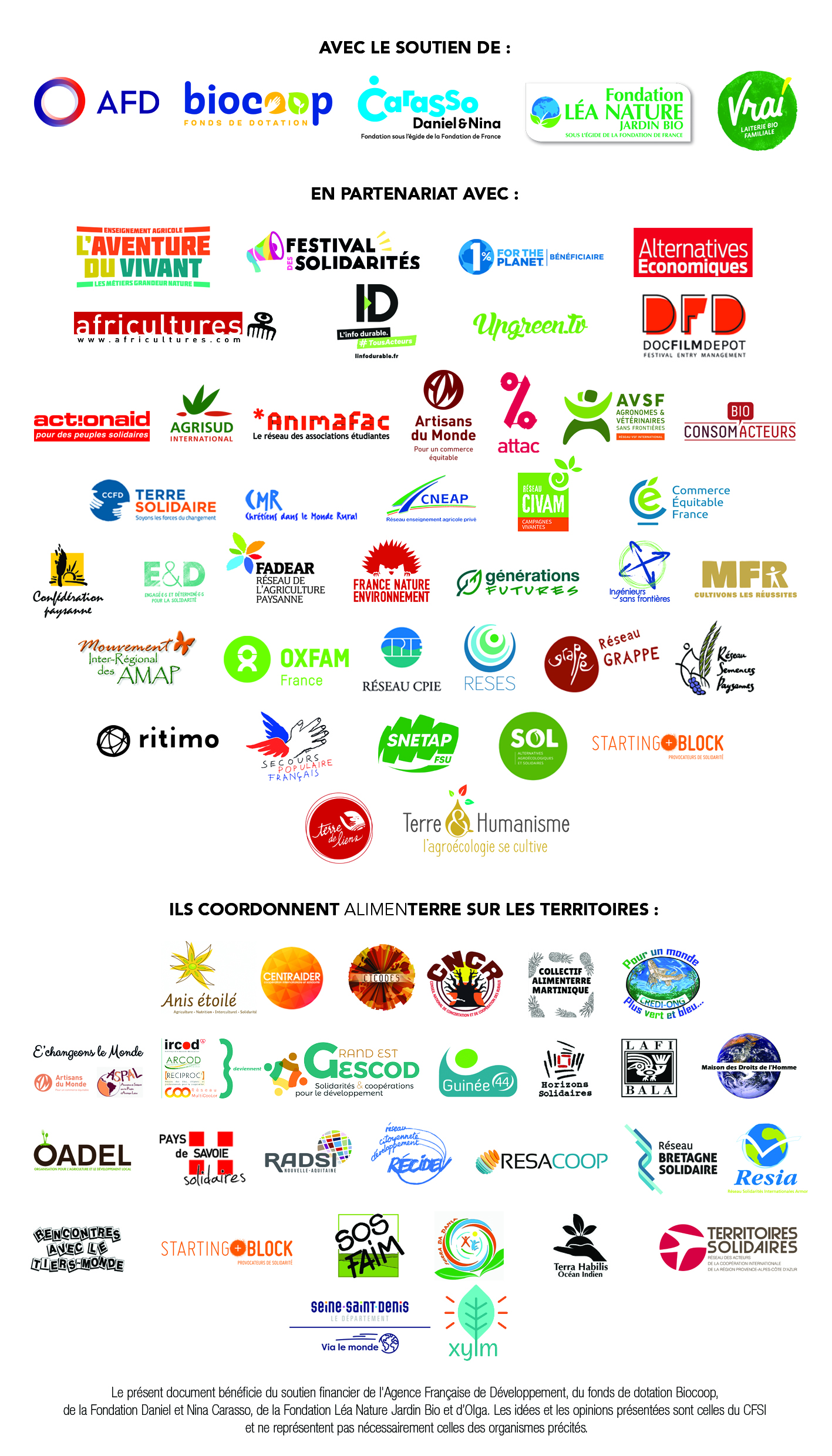 logos partenaires festival ALIMENTERRE