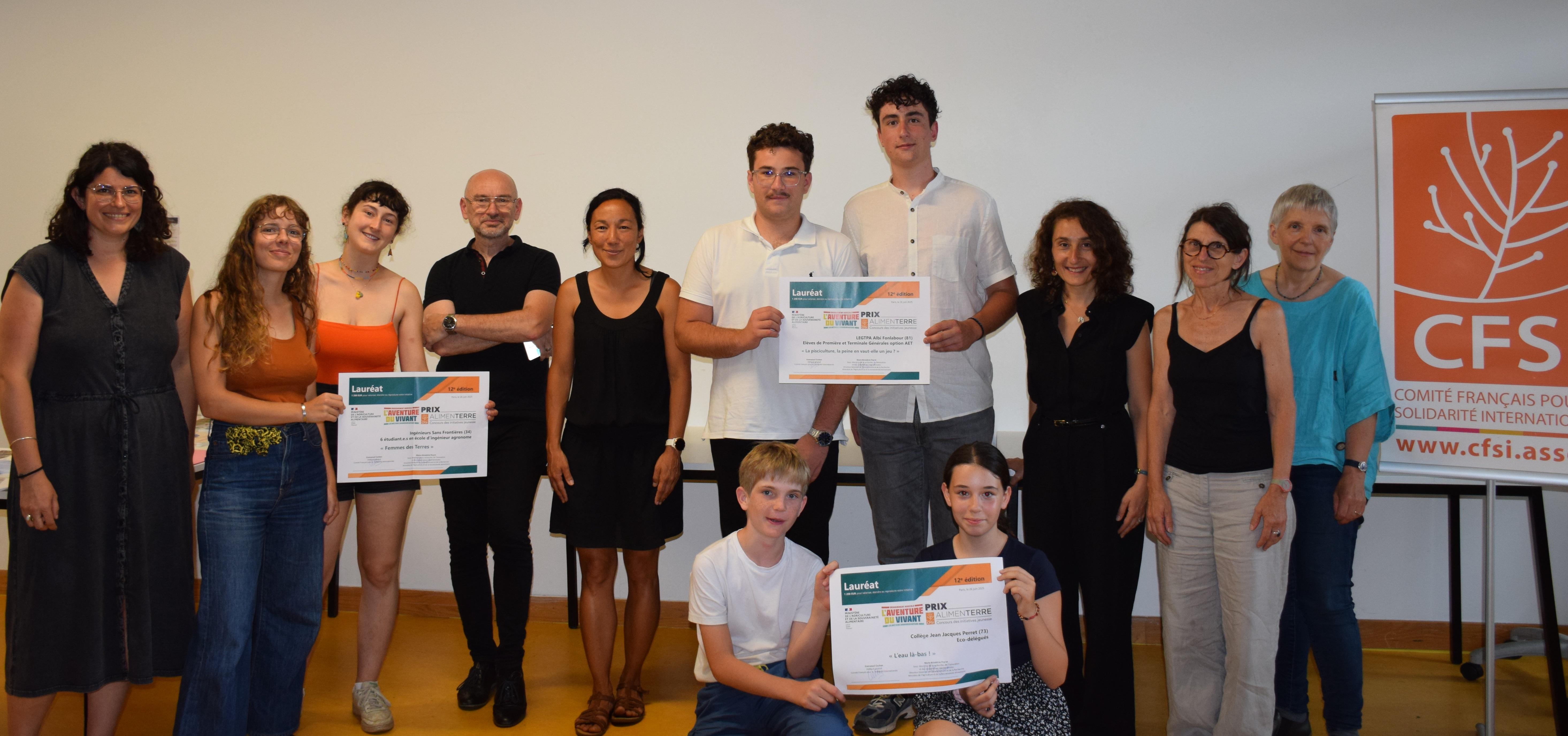 Lauréats du Prix ALIMENTERRE et leurs professeures