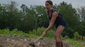 Protagoniste du film dans son champ