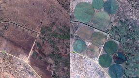 La même zone au Mozambique sur deux images 2005-2009 © Gérard Chouquer 
