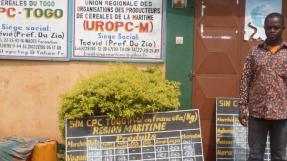 Affichage des prix des céréales devant le siège de l'OP de Tsévié © AFDI