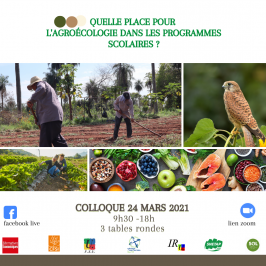 Affiche du colloque, quelle place de l'agroécologie dans les programmes scolaires, 24 mars 2021