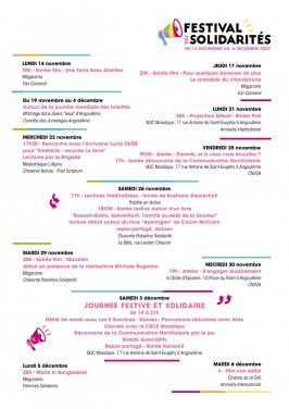 Programme Festisol Angoulème 