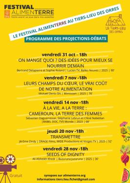 Programmation Festival AlimenTerre du Tiers Lieu des Orres