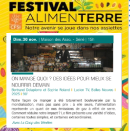 Image d'annonce de la projection du film "On mange quoi ..." par la Coop des Vénètes