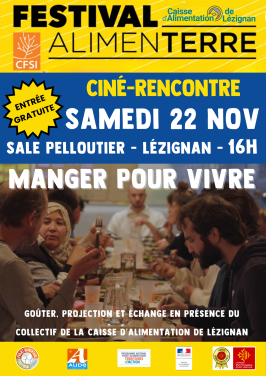 Affiche ciné-rencontre Lézignan - Manger pour Vivre