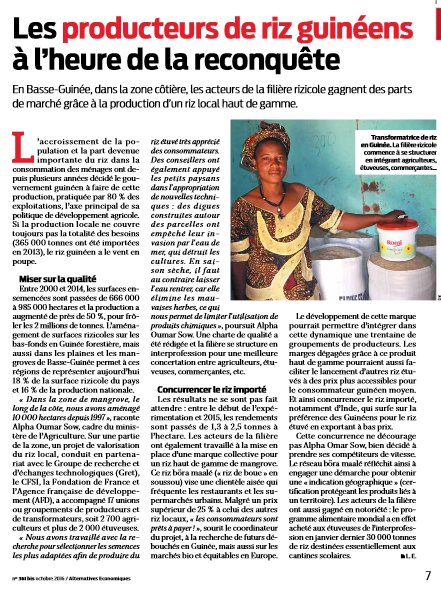 Les producteurs de riz guinéens à l'heure de la reconquête