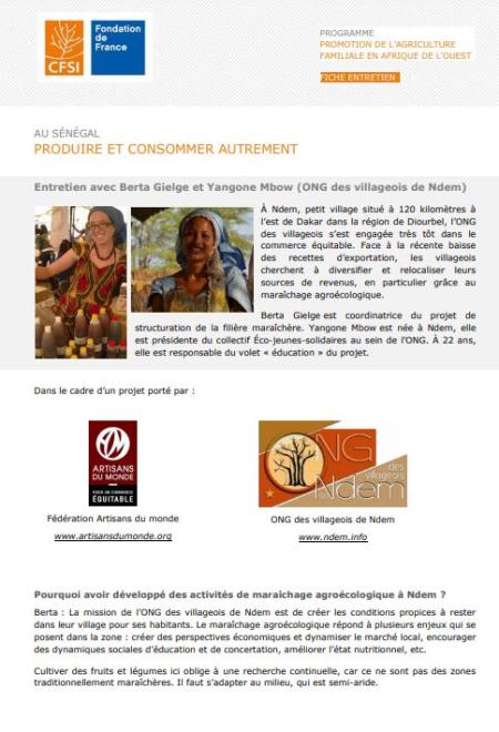 Au Sénégal, produire et consommer autrement
