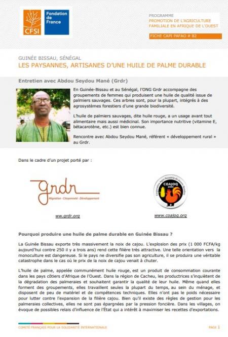 Guinée Bissau, Sénégal : les paysannes, artisanes d'une huile de palme durable