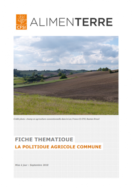 Fiche thématique - Politique agricole commune