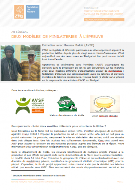 Au Sénégal : deux modèles de minilaiteries à l'épreuve