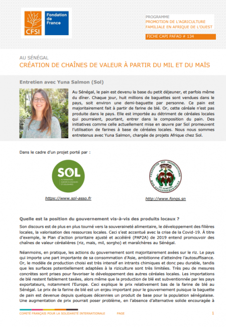 Au Sénégal : création de chaînes de valeur à partir du mil et du maïs