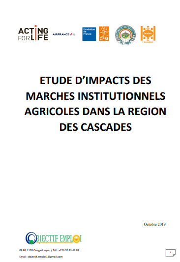 Etude d'impact des marchés institutionnels agricoles dans la région des Cascades
