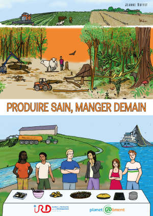 age de couverture de la bande dessinées, représentant les protagonistes de la BD ainsi qu'un forêt et un champ exploités. 